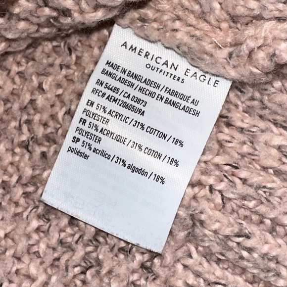 American Eagle Women’s M Cropped Cardigan Sweater Dusty Pink Knit Button Front - Picture 4 of 8